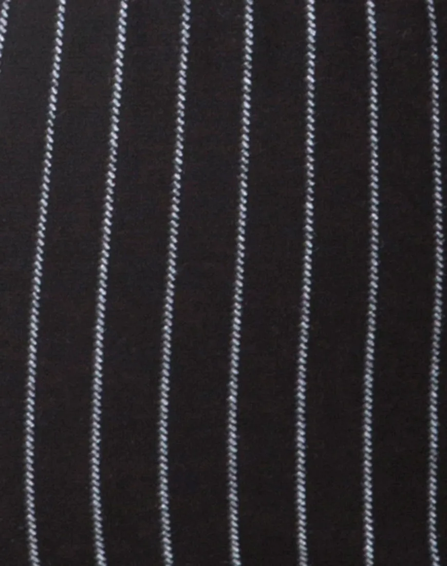 Cycle Short in Pinstripe Black