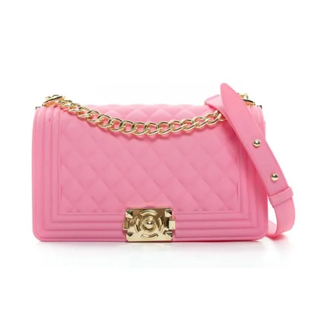 Diamond Lattice Jelly Crossbody Bag