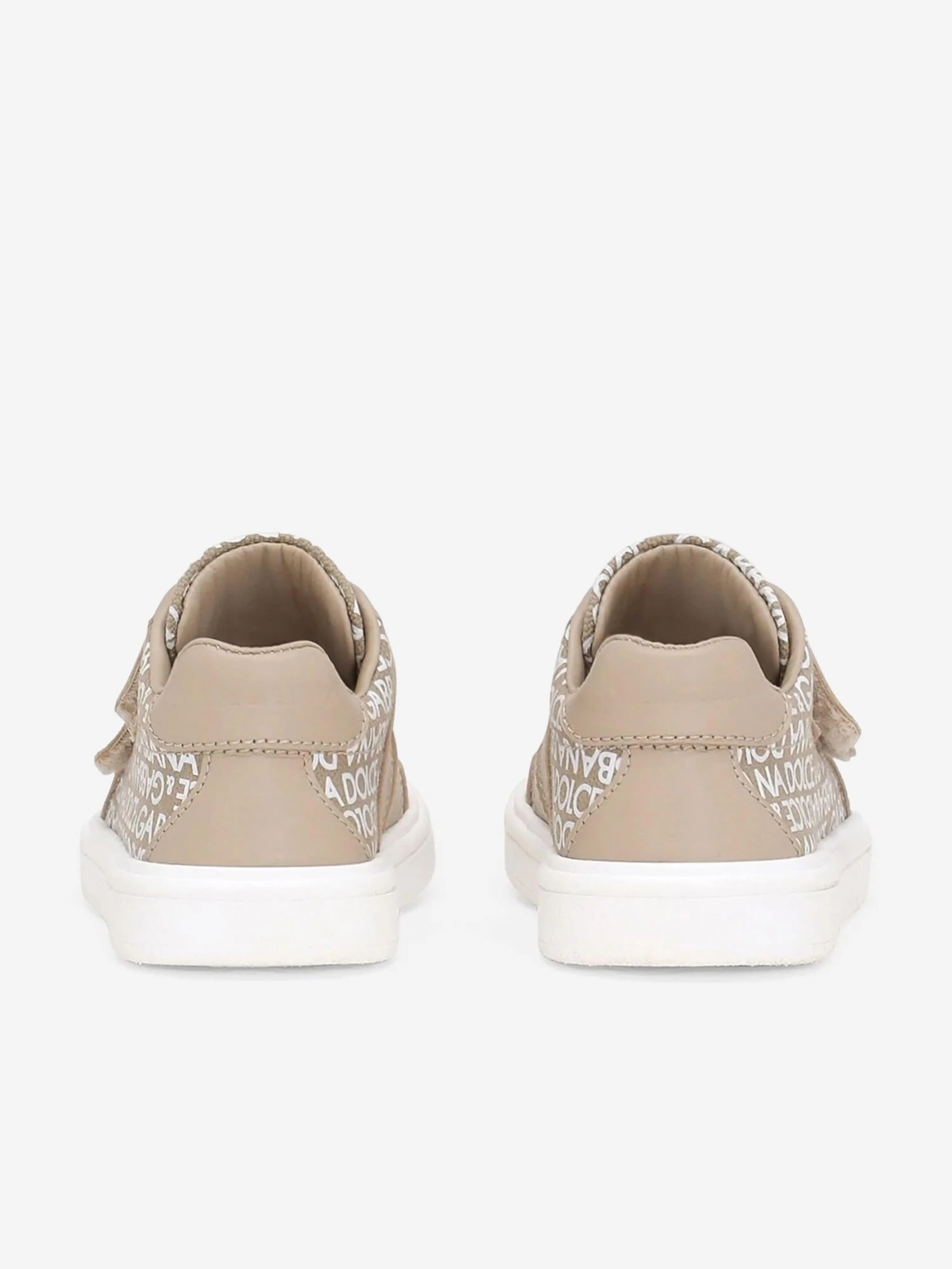 Dolce & Gabbana Kids Canvas And Leather Trainers in Gold