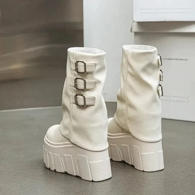 Eliza Ankle Leather Platform Boots