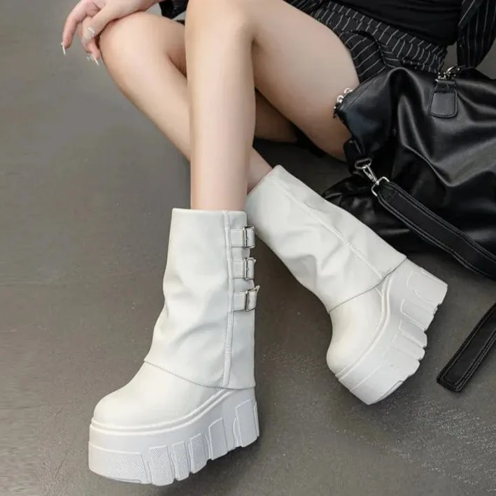 Eliza Ankle Leather Platform Boots
