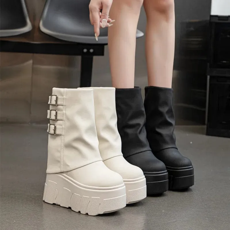 Eliza Ankle Leather Platform Boots