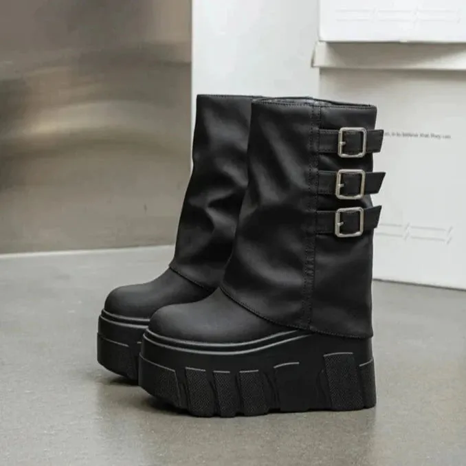 Eliza Ankle Leather Platform Boots