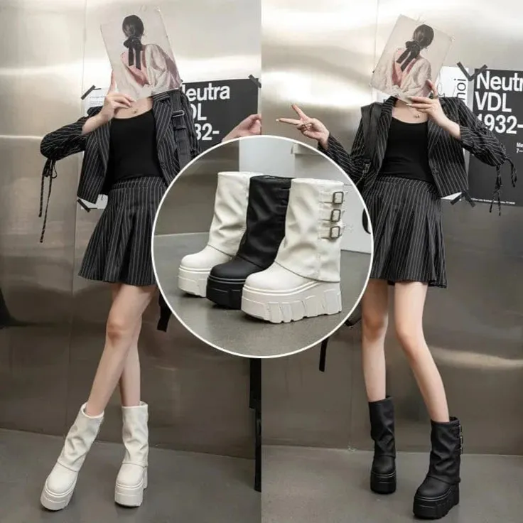 Eliza Ankle Leather Platform Boots