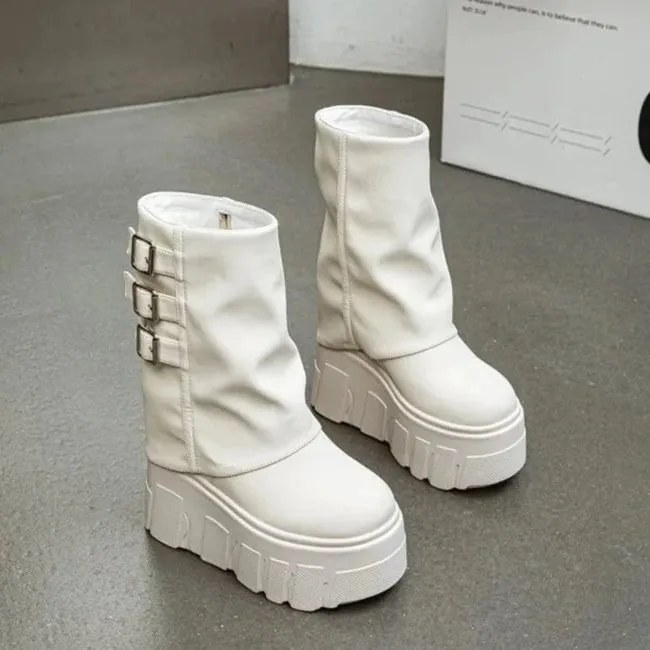 Eliza Ankle Leather Platform Boots