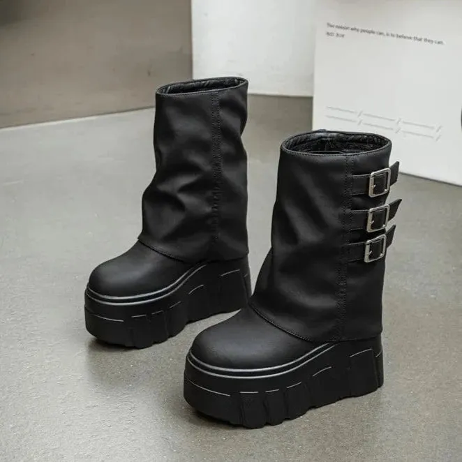 Eliza Ankle Leather Platform Boots
