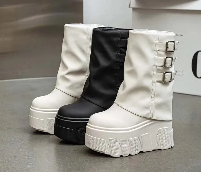 Eliza Ankle Leather Platform Boots