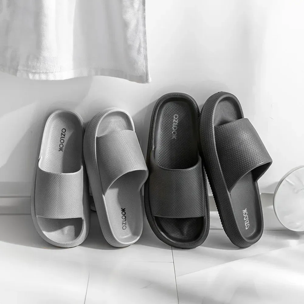 Fashion Women Summer Soft Slippers Thick Platform Bathroom Home Men Indoor Non-slip Anti-slip Female Cloud Cushion Slides