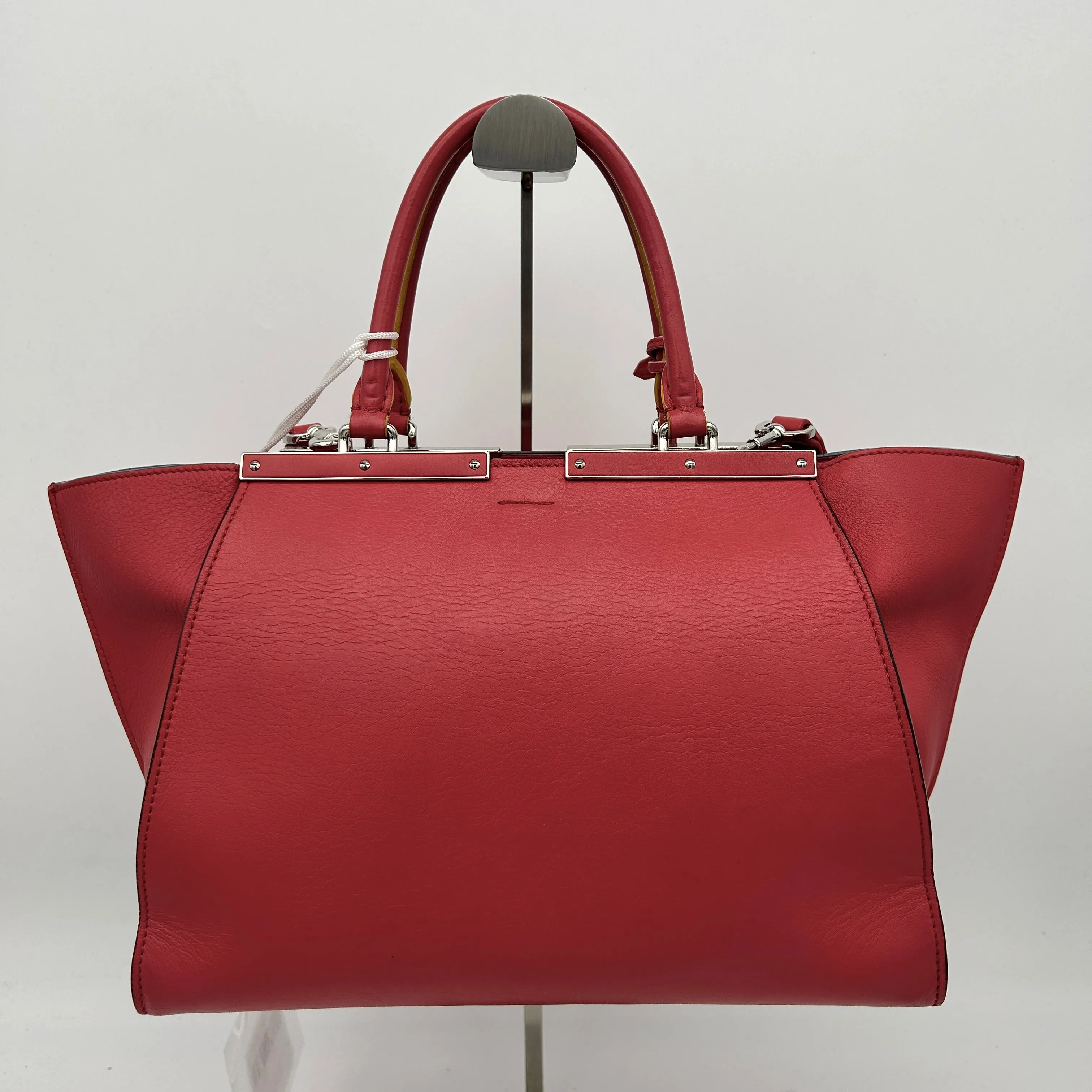 Fendi Vitello Dolce Shiny Nappa Petite 3Jours Tote Red