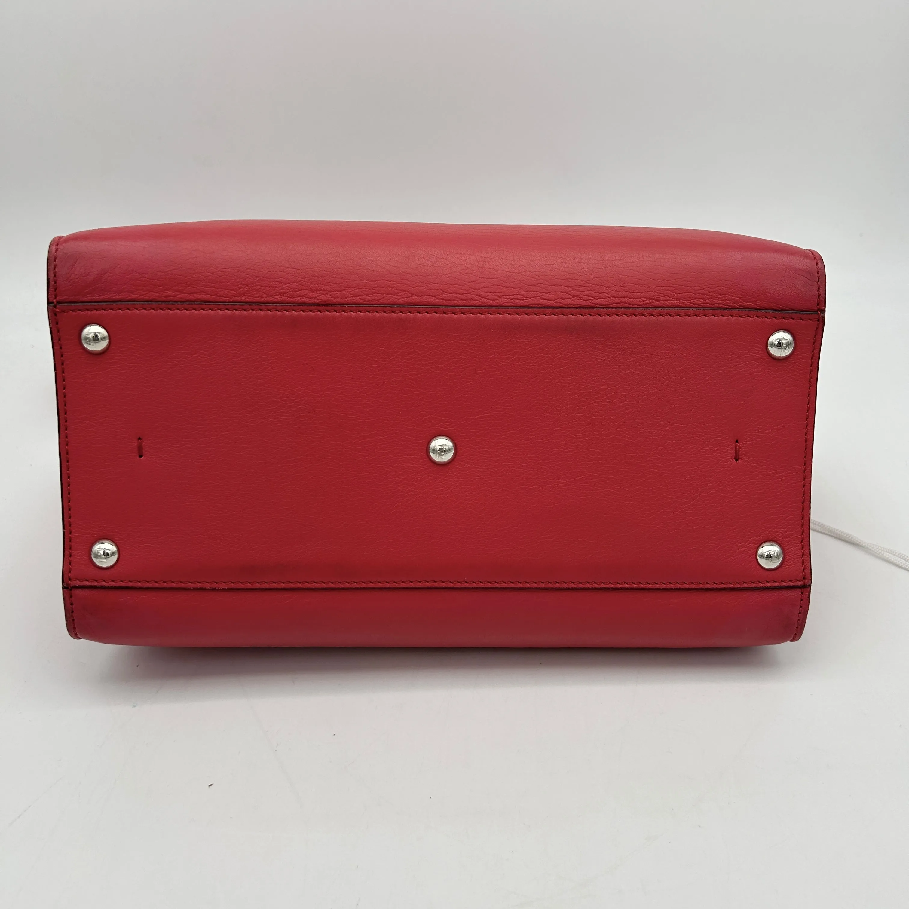 Fendi Vitello Dolce Shiny Nappa Petite 3Jours Tote Red
