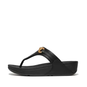 FitFlop x Song Hye Kyo <br>LULU Chunky-Snaffle Leather Toe-Post Sandals