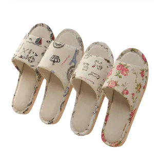 Floral Linen Slides: Comfy, Trendy