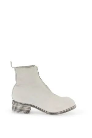 front zip leather ankle boots PL1 CO156T