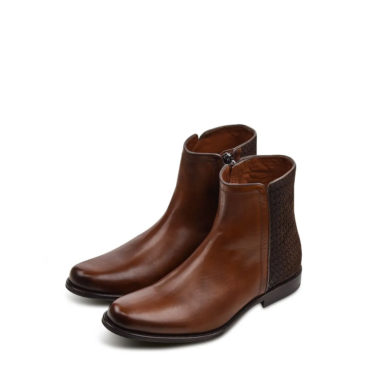 G23TVUE - Cuadra maple dress casual calfskin leather ankle boots for men