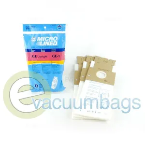 GE Style GE-1 Upright Micro-Lined Paper Vacuum Bag by DVC, 3 Pack #455555