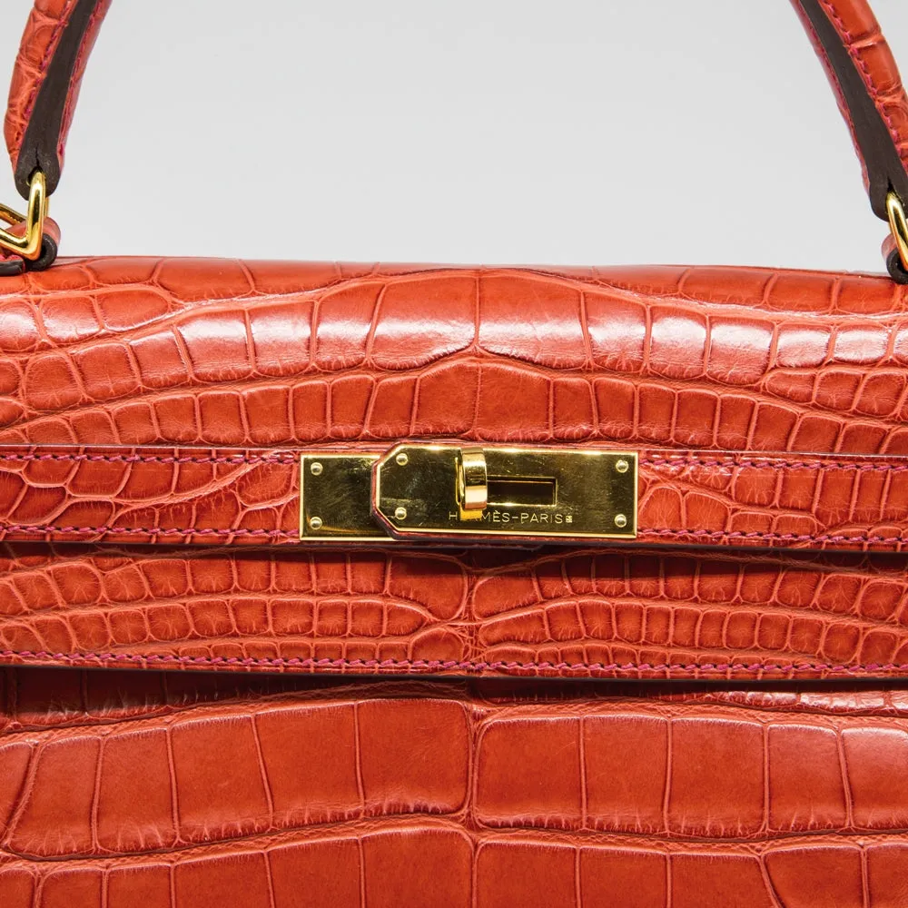 Geranium Matte 32cm Kelly Retourne Bag