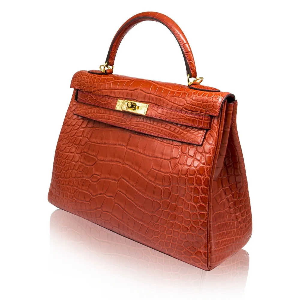 Geranium Matte 32cm Kelly Retourne Bag