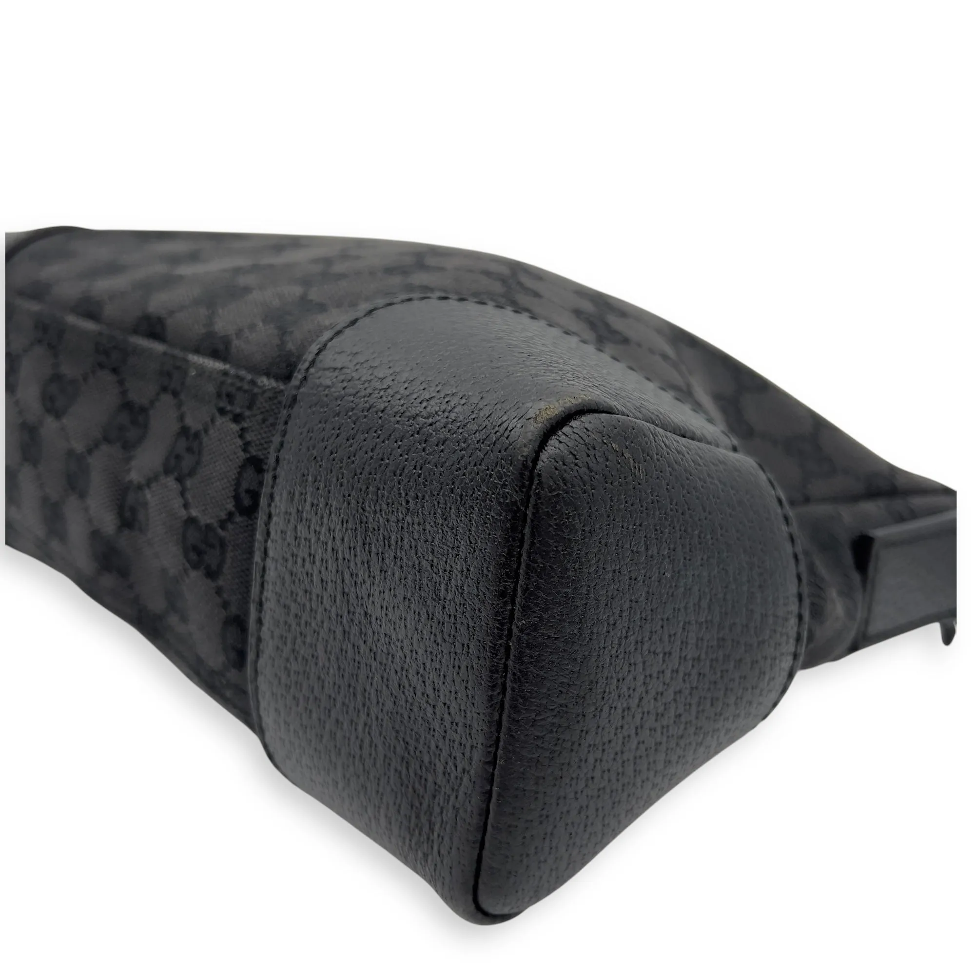GG Crossbody Bag Black in Canvas, Silver hardware