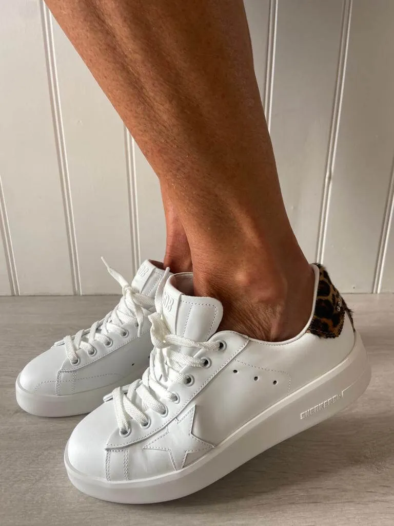 GG Pure star 269 in white with leopard heel