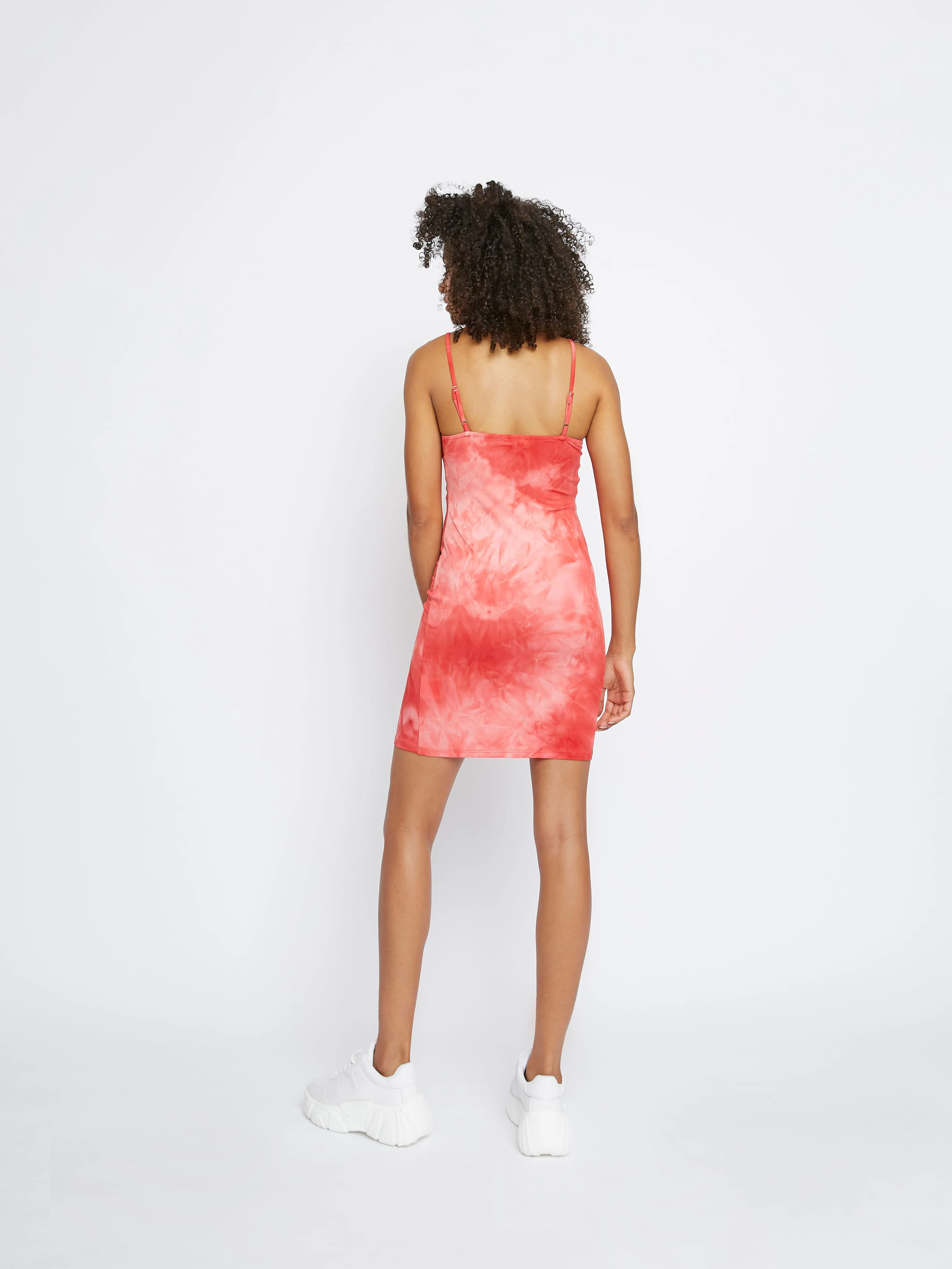 Glamorous Coral Pink Tie Dye Mini Dress