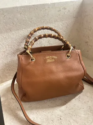 Gucci Bamboo Brown Leather Crossbody Bag