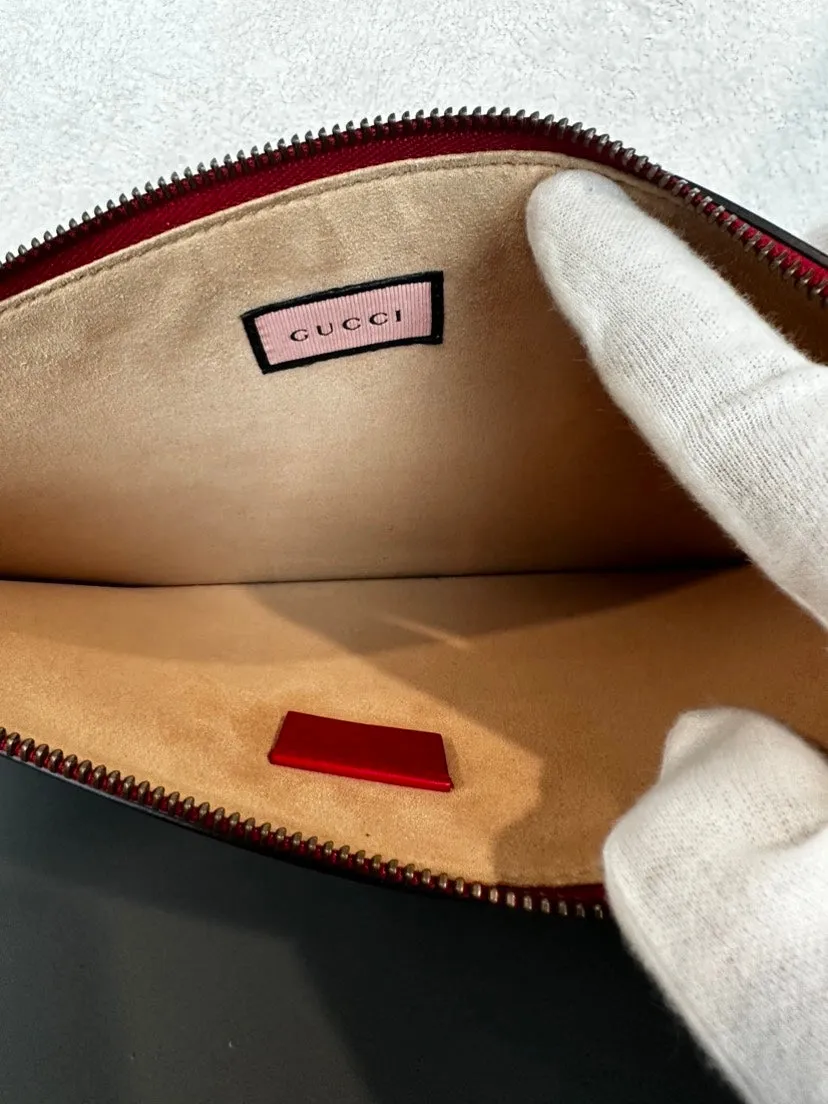 Gucci Diamond Graphic Red Clutch