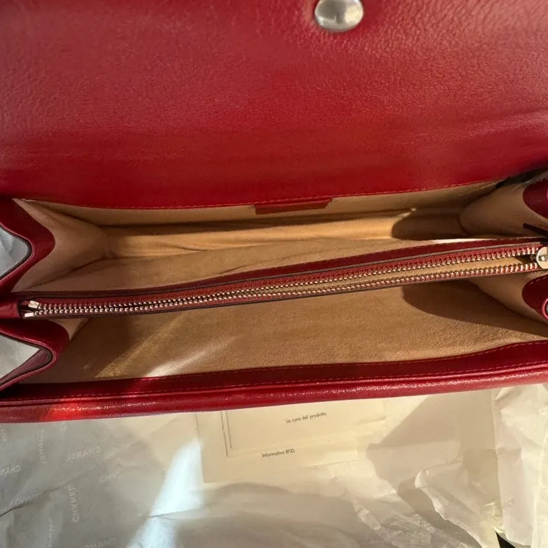Gucci Dionysus Red Beige Patterned Leather Crossbody Bag Medium