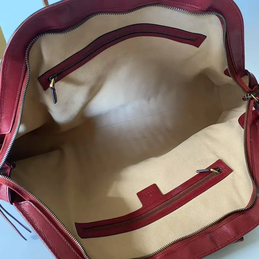 Gucci GG Marmont Red Leather Satchel/Top Handle Bag