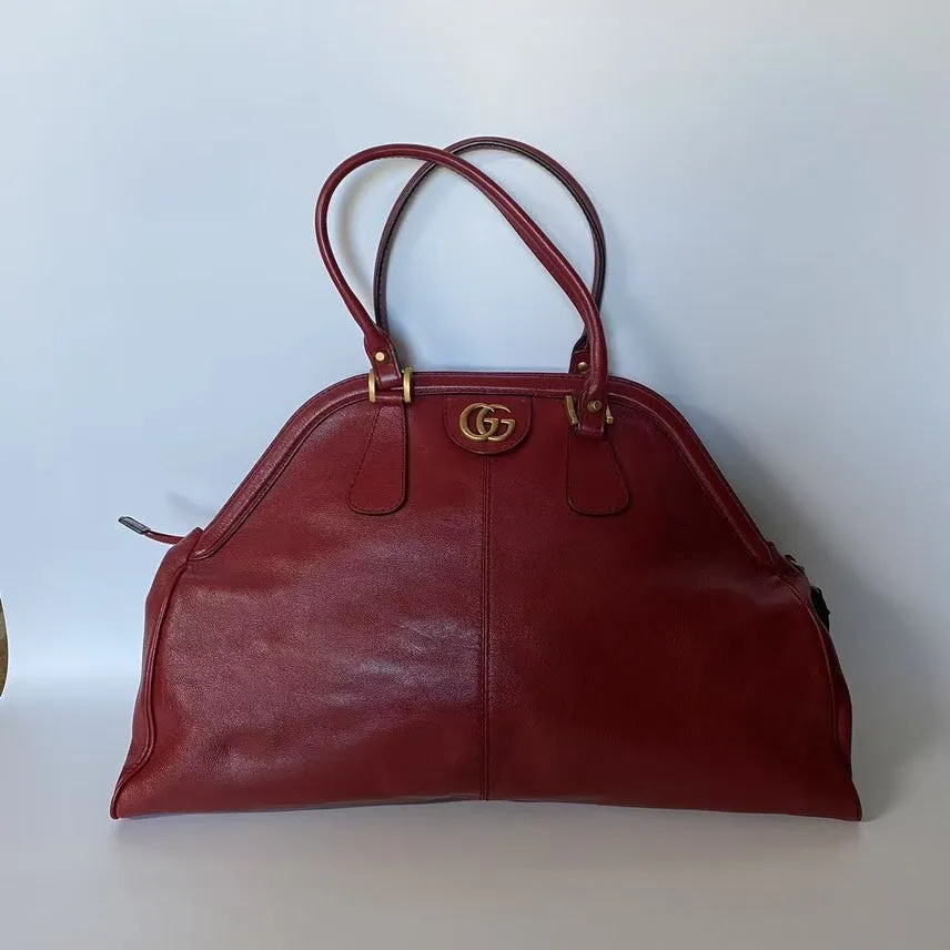 Gucci GG Marmont Red Leather Satchel/Top Handle Bag