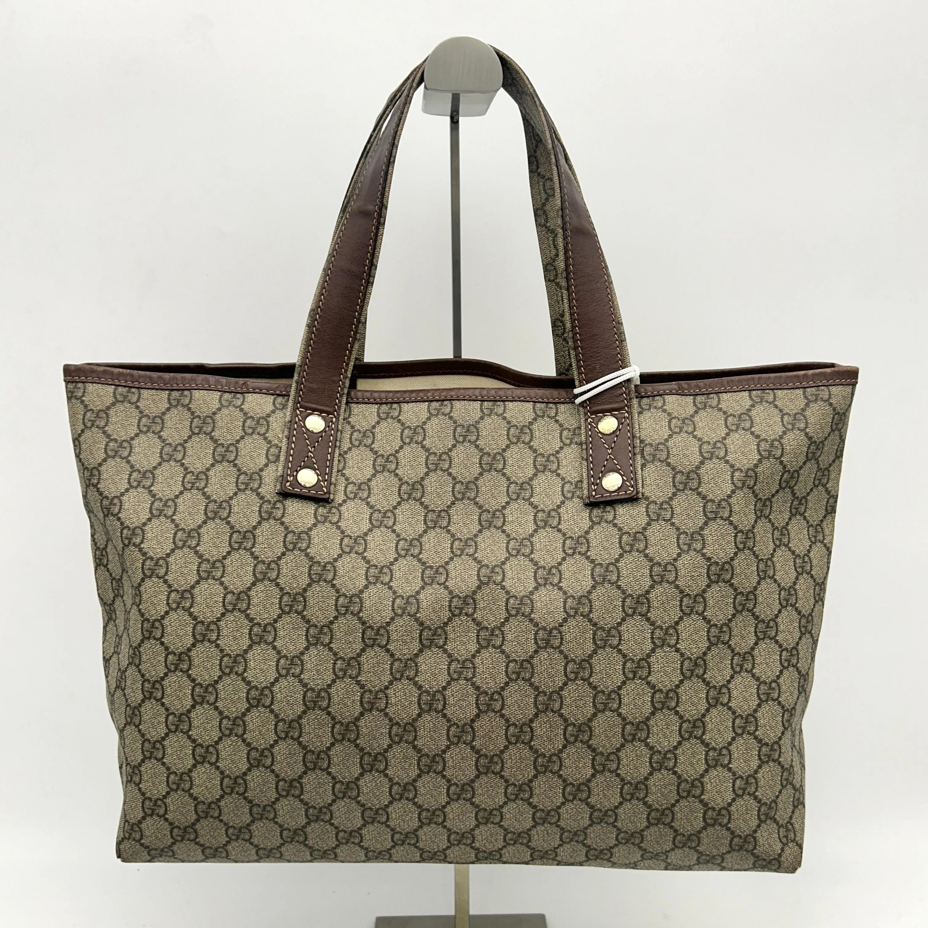 GUCCI GG Plus Monogram Medium Signature Web Loop Tote Brown LA16560