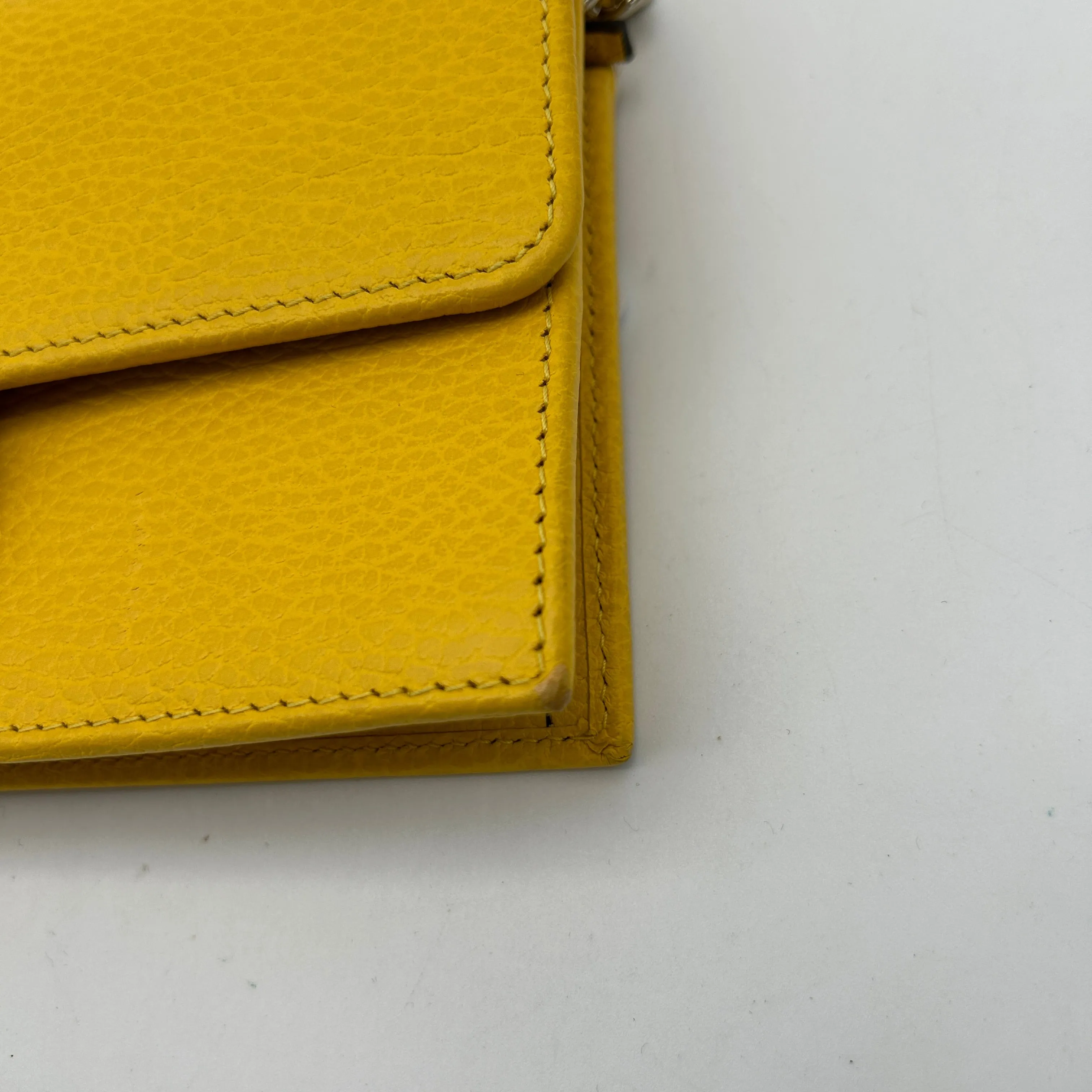 Gucci Interlocking Yellow Leather Clutch Bag