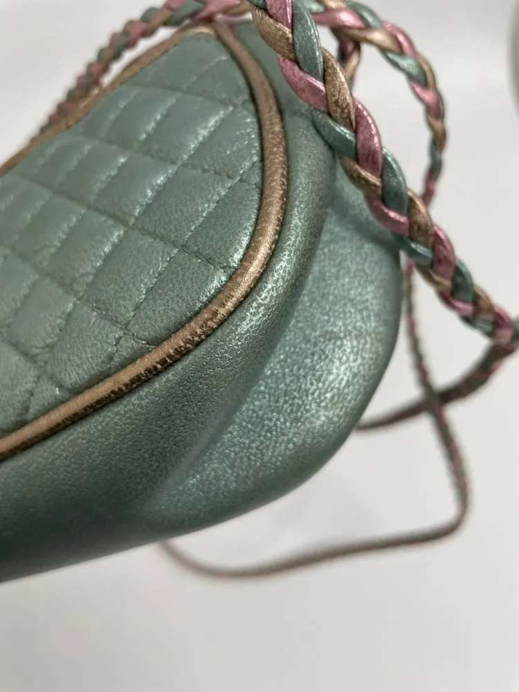 GUCCI Mini Pochette Metallic Pink & Green Crossbody Bag