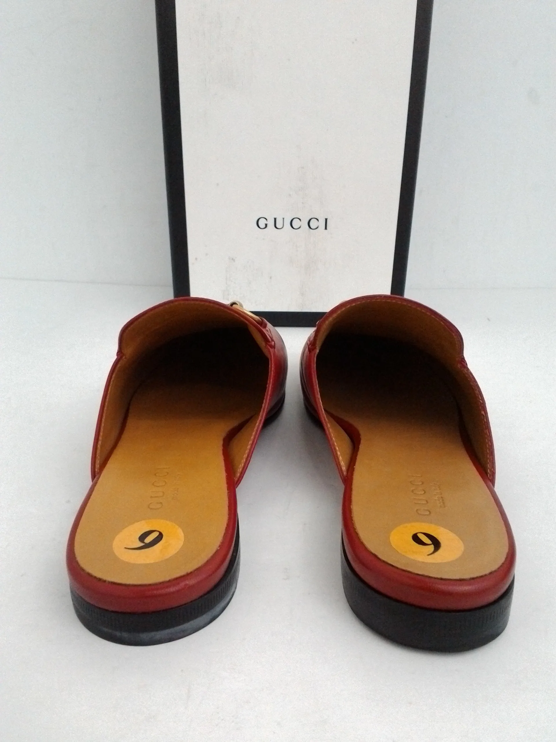 Gucci Women's Hibiscus Red Flat Loafer Mule Size 36
