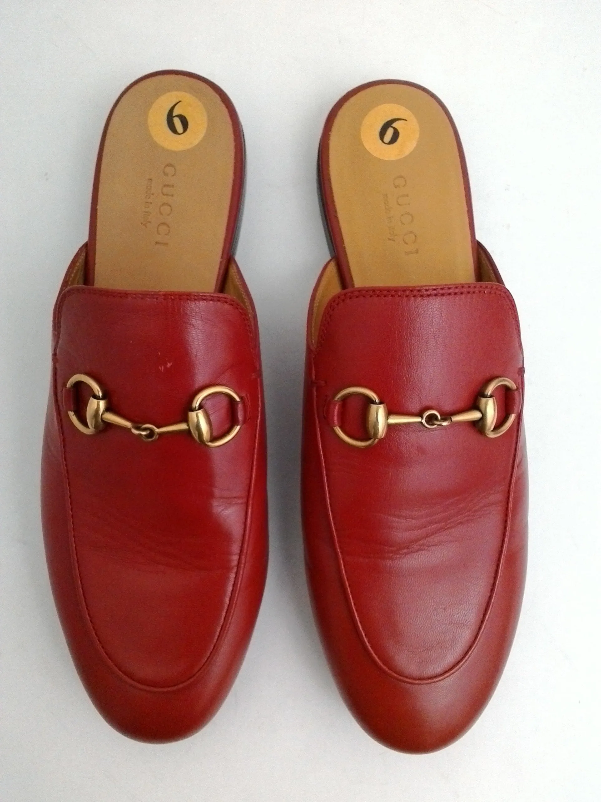 Gucci Women's Hibiscus Red Flat Loafer Mule Size 36
