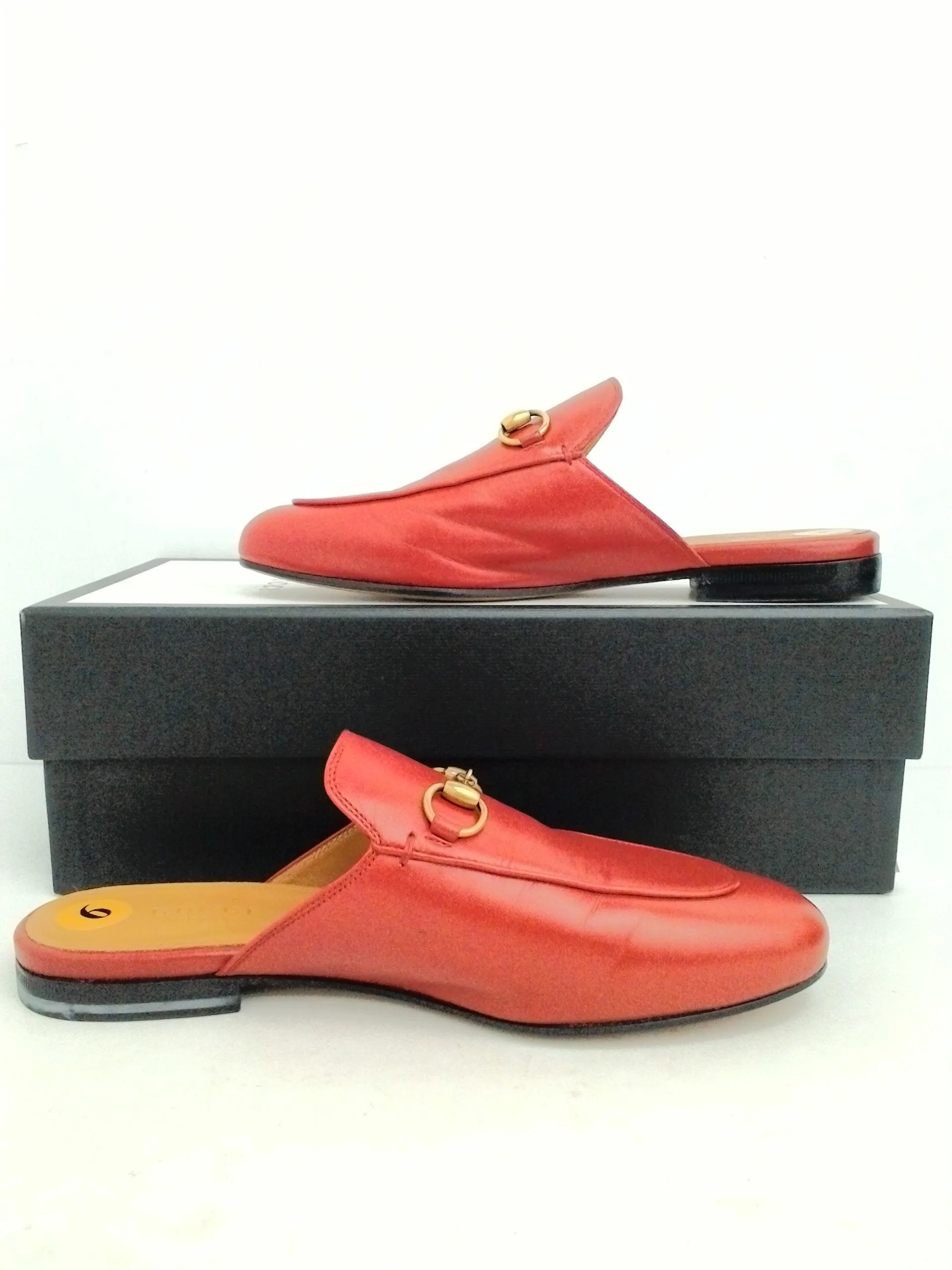 Gucci Women's Hibiscus Red Flat Loafer Mule Size 36
