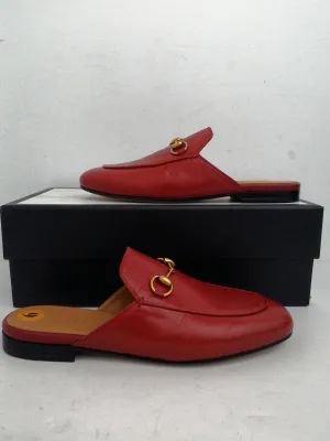 Gucci Women's Hibiscus Red Flat Loafer Mule Size 36