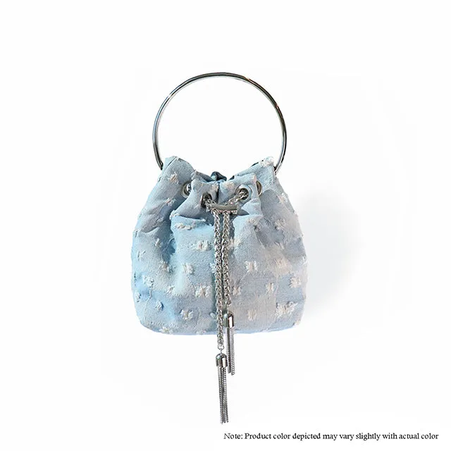 H-PARIS-D DENIM BAG WITH CRYSTAL HANDLE