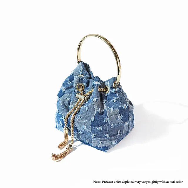 H-PARIS-D DENIM BAG WITH CRYSTAL HANDLE