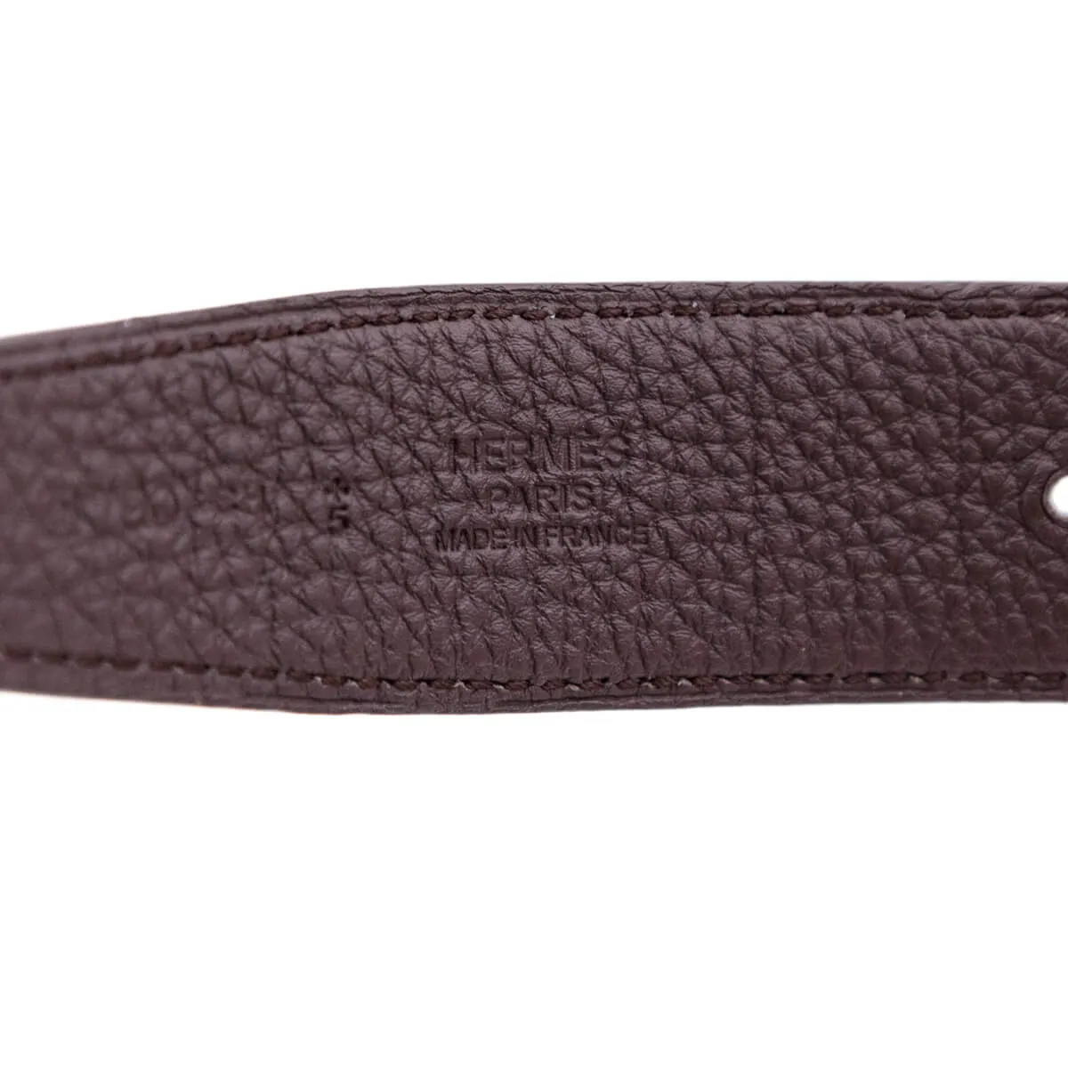 Hermes Black & Chocolate Leather H Buckle Reversible Belt Size M