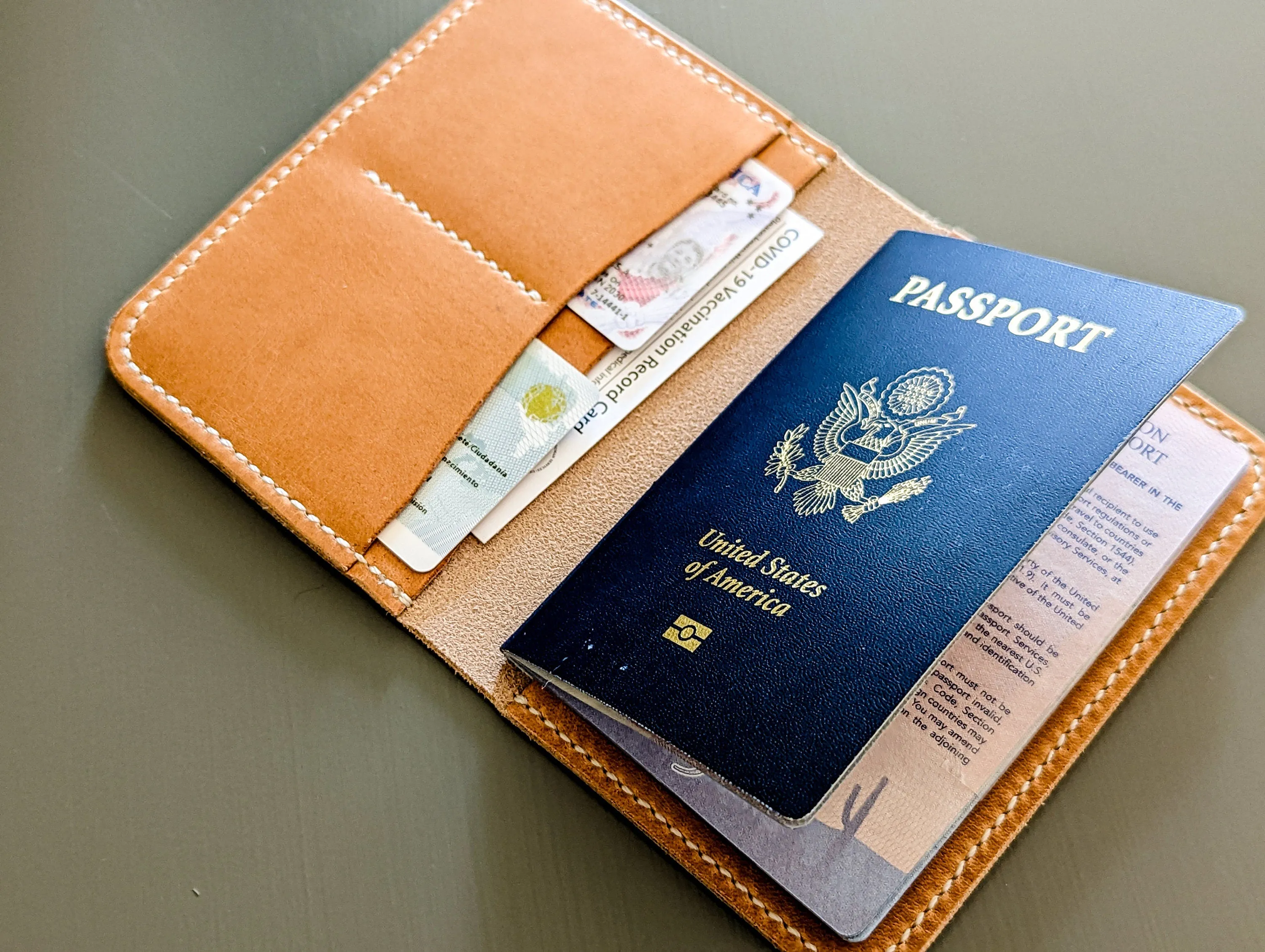 Horween Natural Dublin  Leather Passport Cover