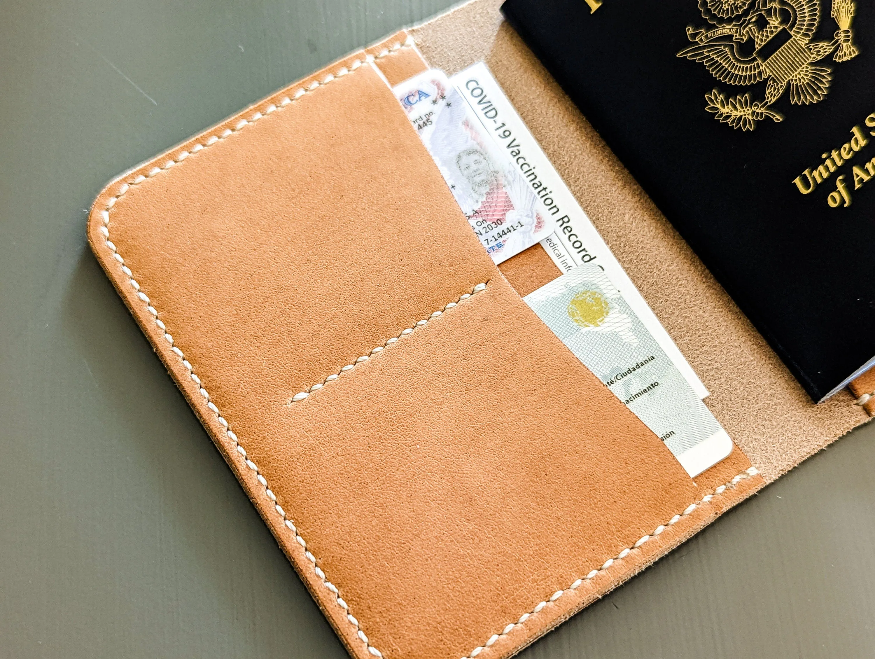Horween Natural Dublin  Leather Passport Cover
