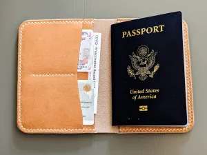 Horween Natural Dublin  Leather Passport Cover