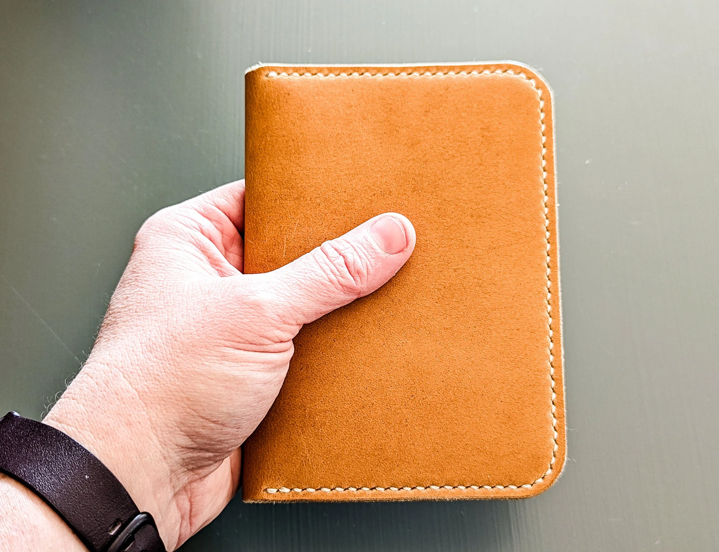 Horween Natural Dublin  Leather Passport Cover