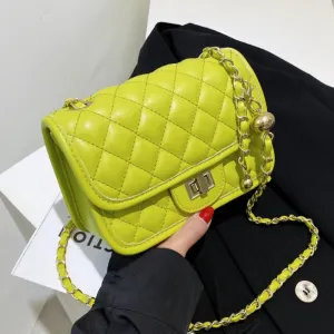 Kiwi Green 2021 Fashion Shoulder Bag Women Leather Pu Quilted Bag Female Luxury Handbags Women Bags Designer Sac A Main Femme
