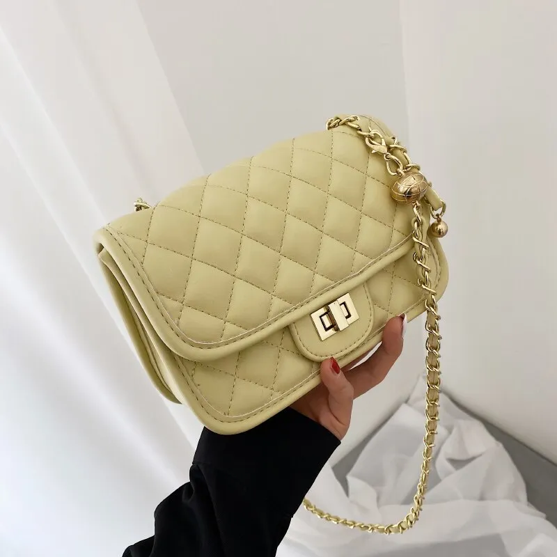 Kiwi Green 2021 Fashion Shoulder Bag Women Leather Pu Quilted Bag Female Luxury Handbags Women Bags Designer Sac A Main Femme