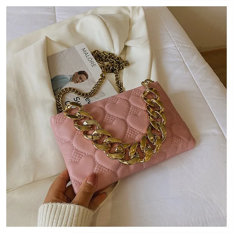 LEFTSIDE Pleated Thick Chain Tote Armpit Bag 2021 Winter New Soft PU Leather Women's Designer Handbag Luxury Brand Shoulder Bag
