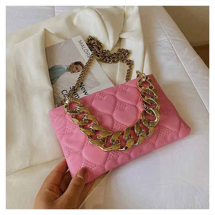 LEFTSIDE Pleated Thick Chain Tote Armpit Bag 2021 Winter New Soft PU Leather Women's Designer Handbag Luxury Brand Shoulder Bag