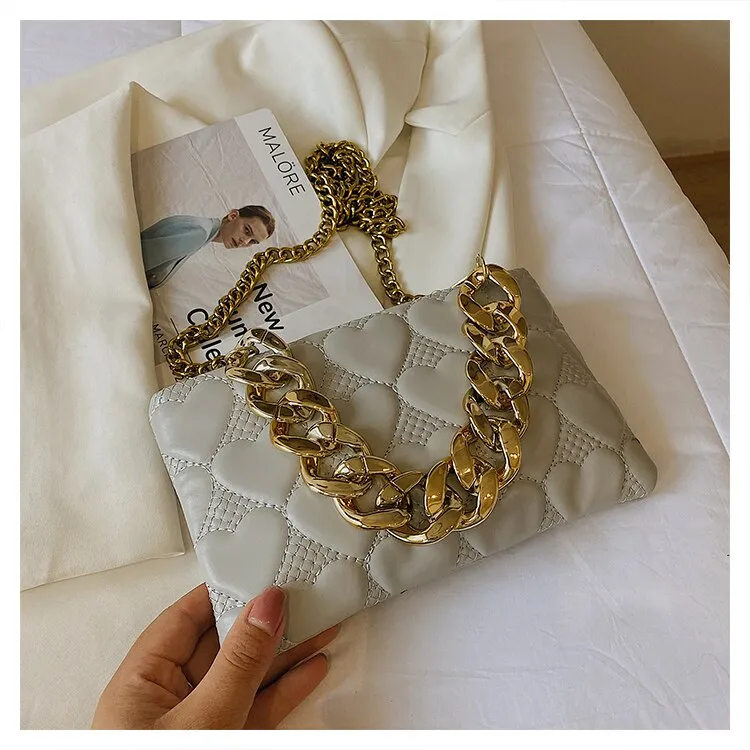 LEFTSIDE Pleated Thick Chain Tote Armpit Bag 2021 Winter New Soft PU Leather Women's Designer Handbag Luxury Brand Shoulder Bag