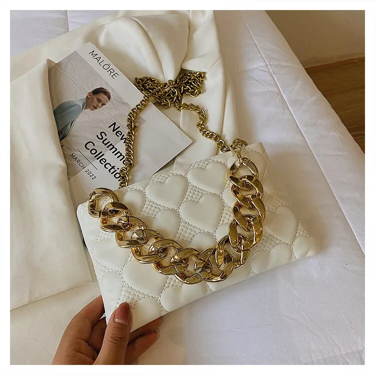 LEFTSIDE Pleated Thick Chain Tote Armpit Bag 2021 Winter New Soft PU Leather Women's Designer Handbag Luxury Brand Shoulder Bag