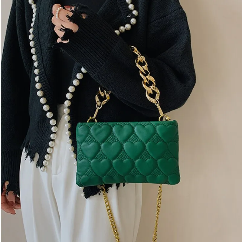 LEFTSIDE Pleated Thick Chain Tote Armpit Bag 2021 Winter New Soft PU Leather Women's Designer Handbag Luxury Brand Shoulder Bag